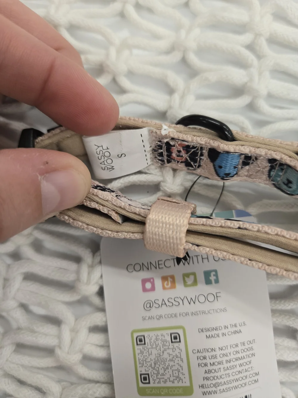 Sassy Woof Pink & Blue Patterned Dog Collar